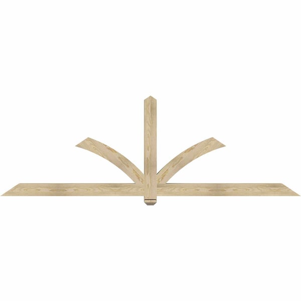 Ekena Millwork Redmond Rough Sawn Timber Gable Bracket, Douglas Fir, 96"W x 32"H x 4"D x 4"F, 8/12 Pitch GBW096X32X0404RED00RDF - main